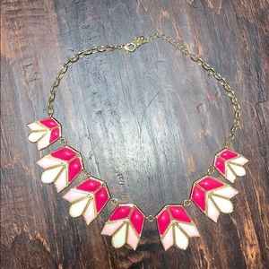 Pink Cream & Gold Statement Necklace